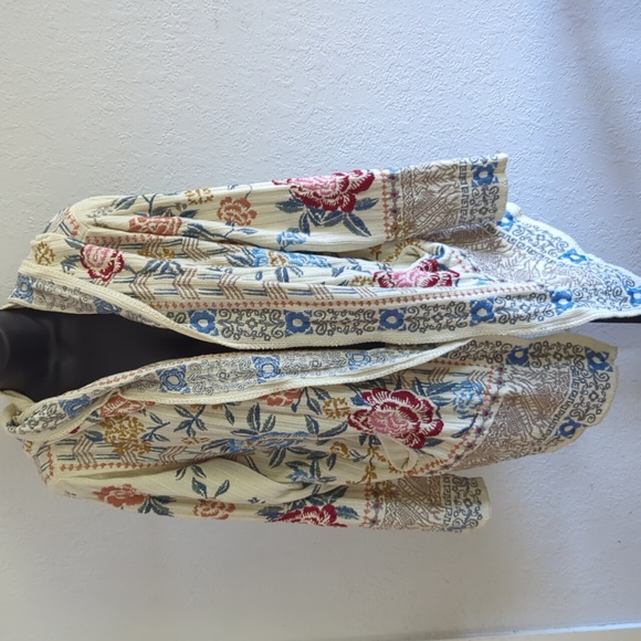 🍋✨ biya johnny was cardigan embroidered floral hooded sweater size large - Picture 2 of 10